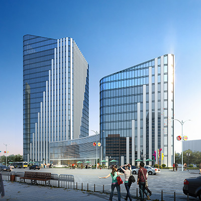 新乡大数据产业园14#研发楼外立面幕墙工程